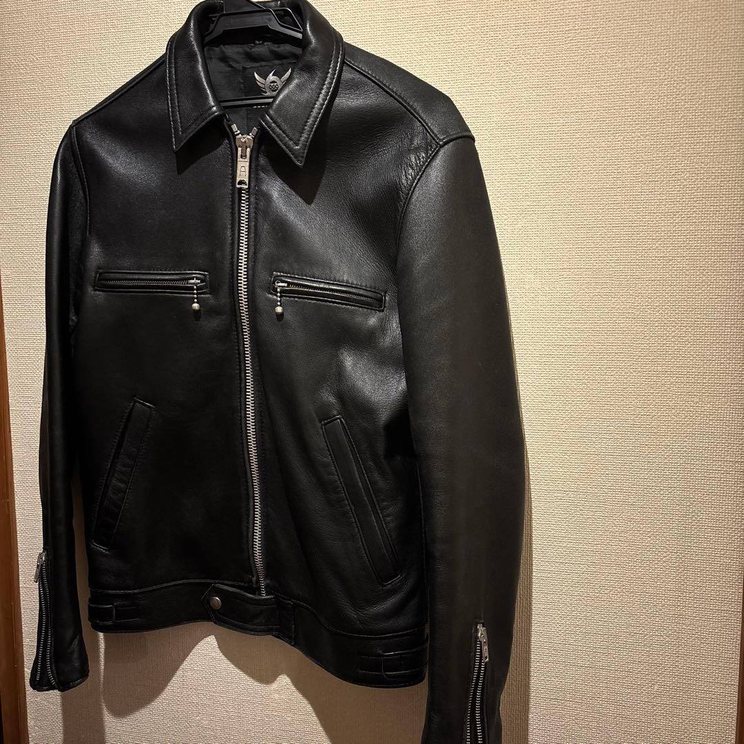 666MYWAYMAN シングルライダースジャケット 36 シープスキン 程度良