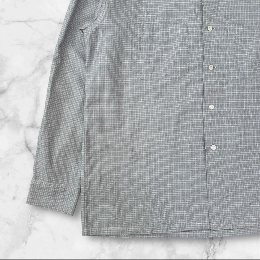 BEAMS+ オープンカラー チェックシャツ グレー 日本製