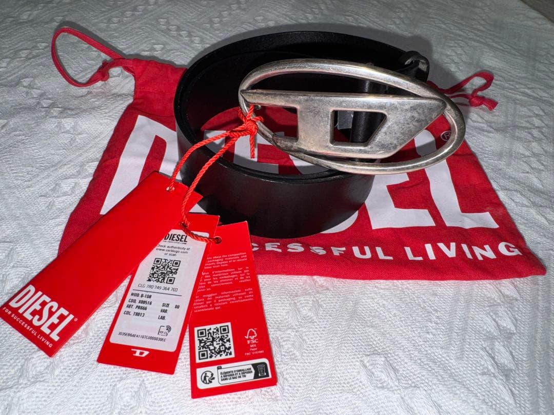 最終値下げ!!DIESEL 黒 牛革 レザーベルト サイズ80