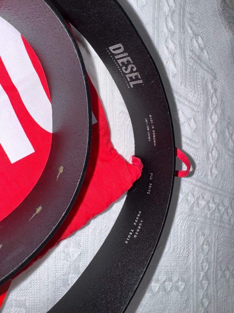 最終値下げ!!DIESEL 黒 牛革 レザーベルト サイズ80