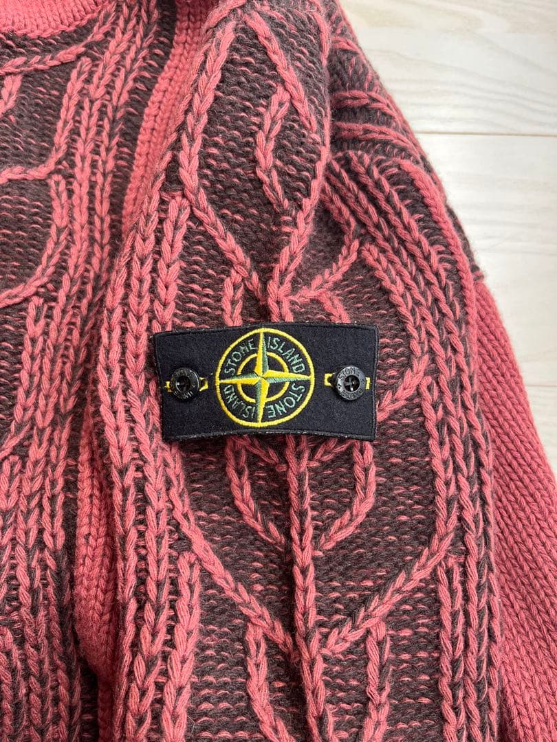 美品　Stone  ケーブル ニットセーター　L