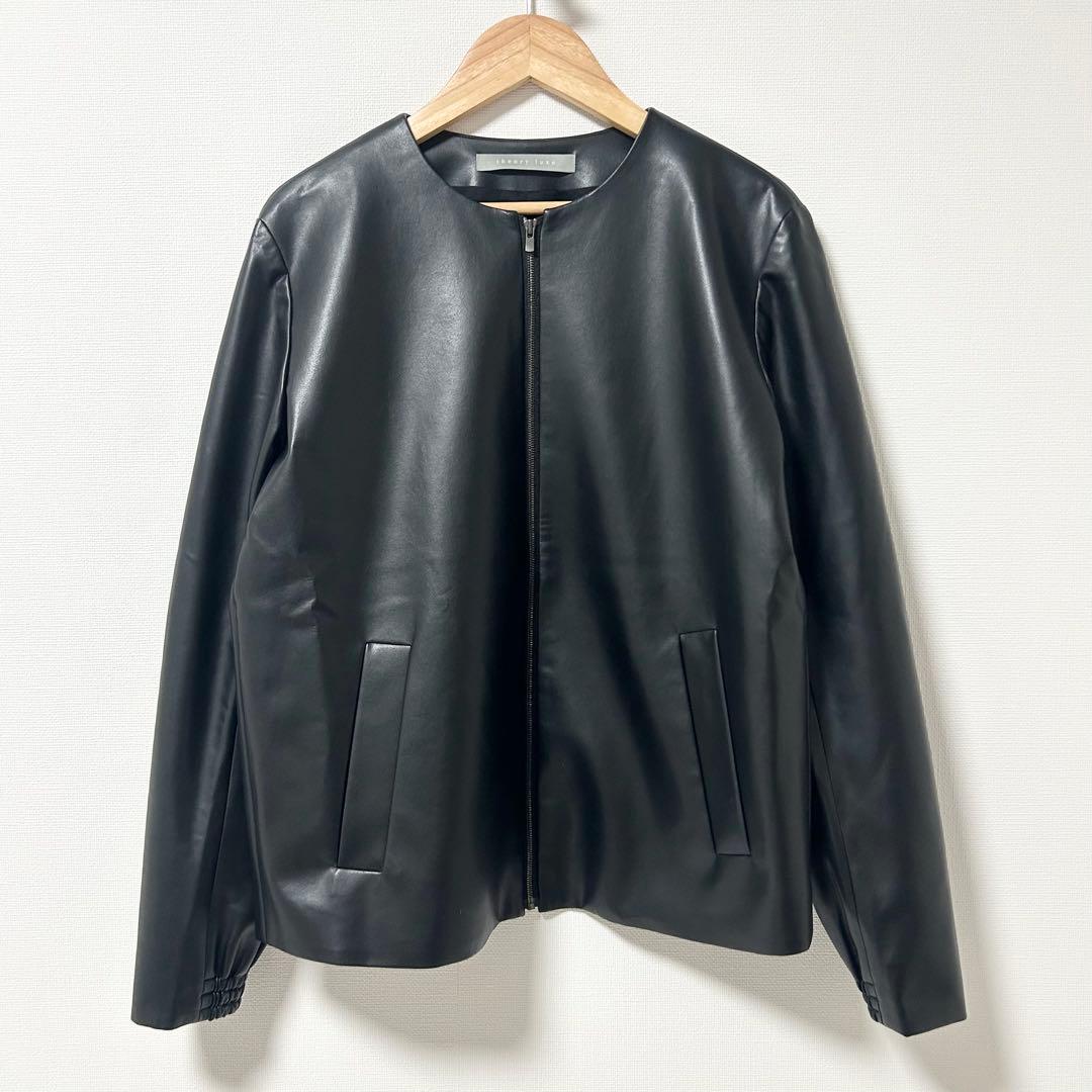theoryluxe レザージャケット　ノーカラー　ブラック　38