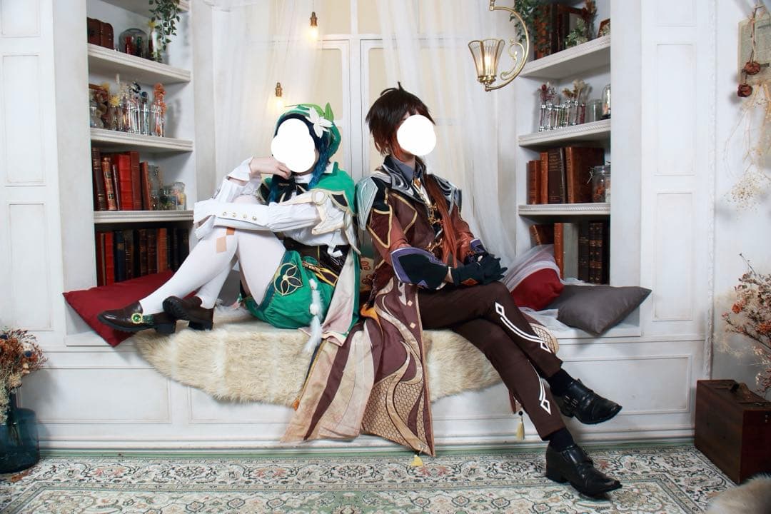 【2月頭まで値引き】猫屋　原神　鍾離　コスプレ衣装+武器+ウィッグ