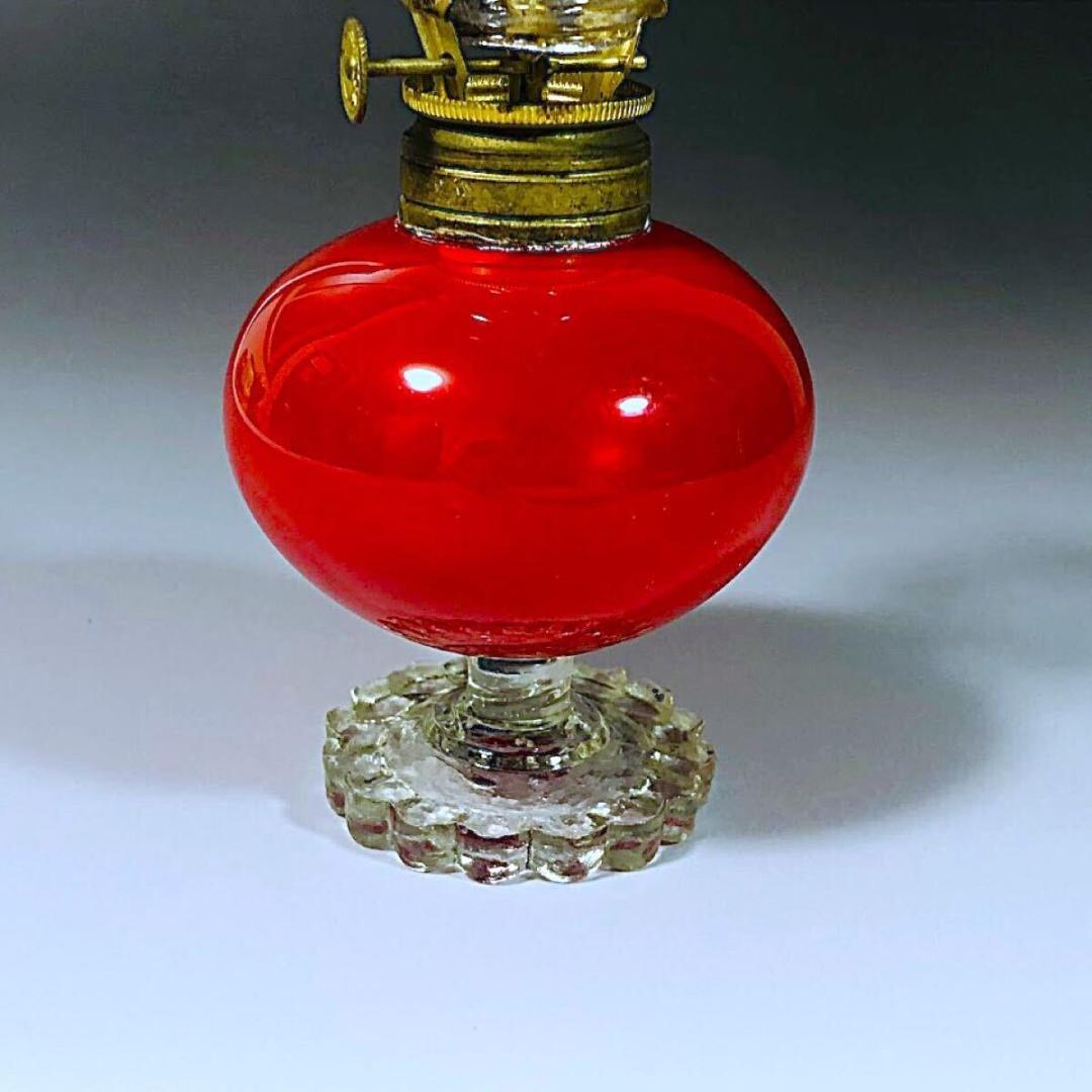 明治時代 豆ランプ 赤染め 鬼灯タンク 戦前 検索用 ペロペロ 金平糖 古ガラス