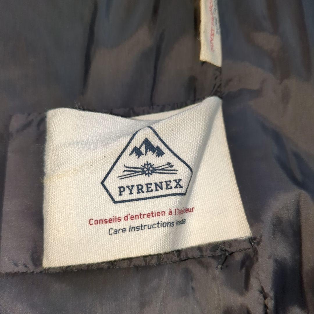 極美品 ピレネックス ボルドー ダウンジャケット ラクーンファー ブラック 38