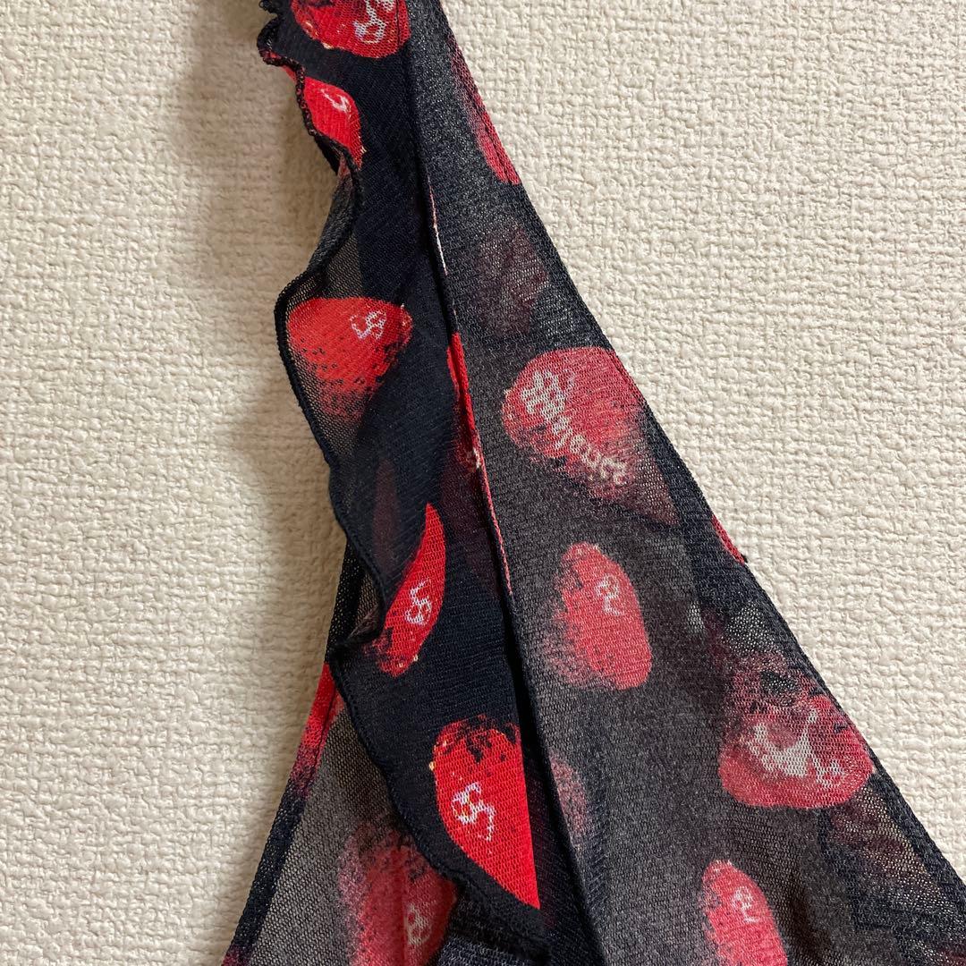 Hysteric Glamour Hysterics黒赤苺シースルーキャミソール