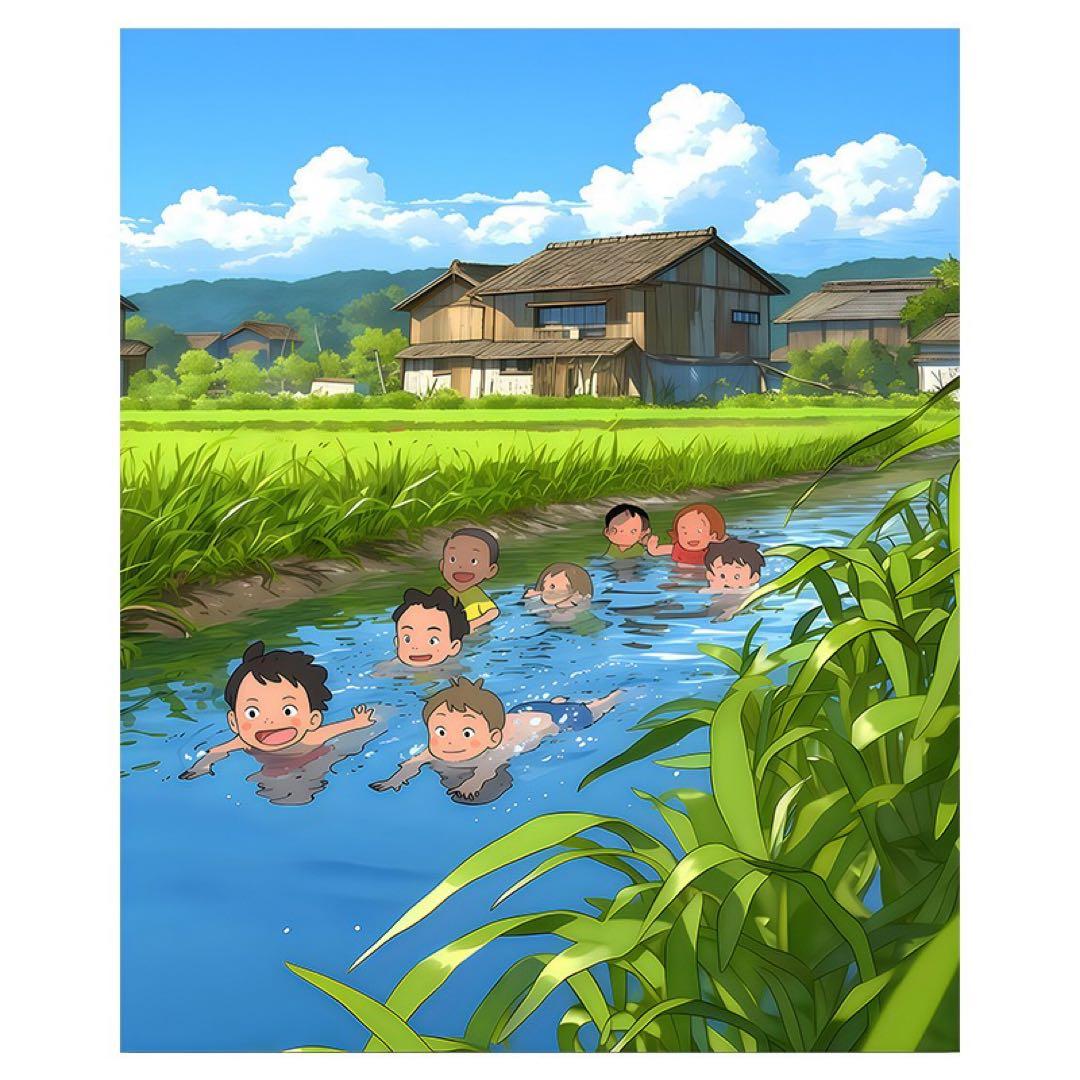 子供たちの夏の遊び アート