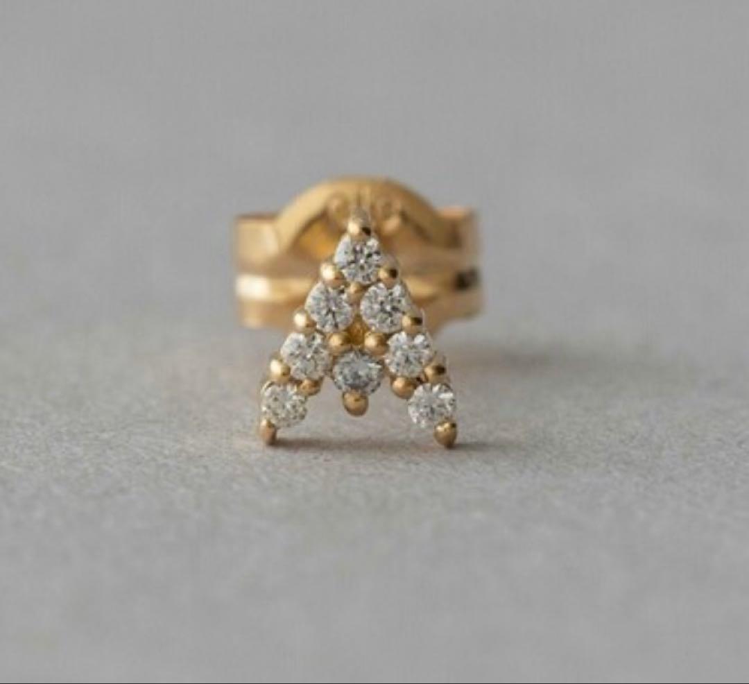 ete レタード　ダイヤモンド　イニシャル　ピアス