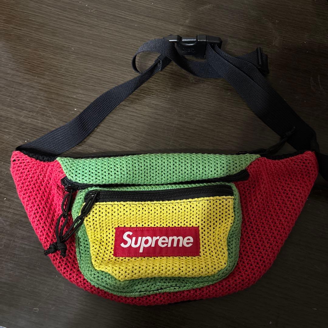 Supreme メッシュウエストポーチ レッド/グリーン/イエロー