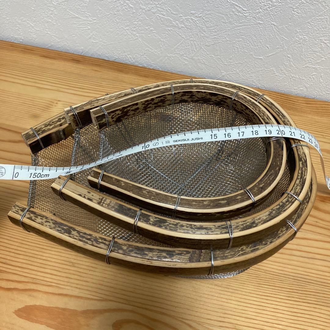 廃盤　虎竹　水切ステンレスざる　竹虎　希少　未使用　3個セット　ザル　竹細工