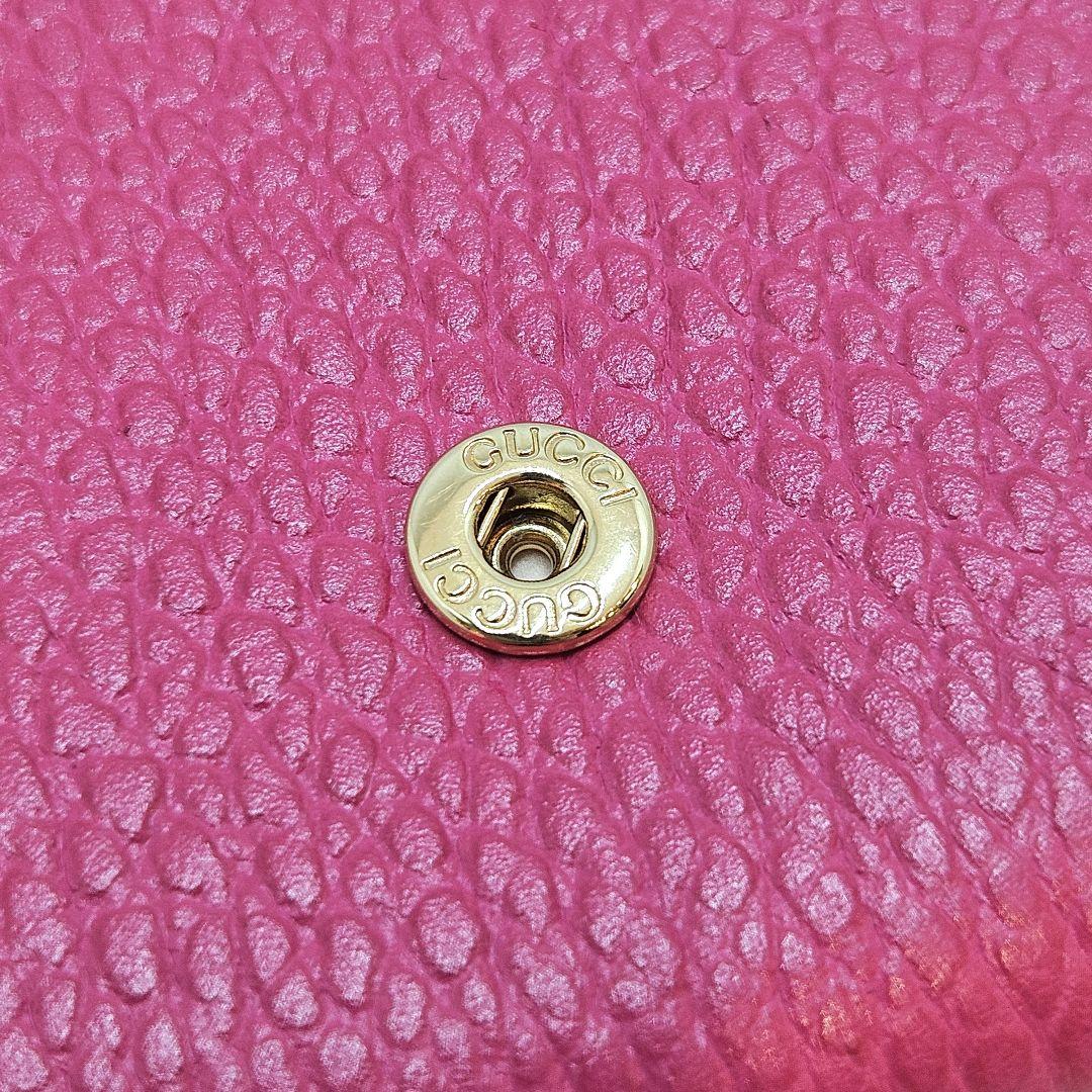 GUCCI GGロゴ マーモント レザー 名刺入れ カードケース ピンク