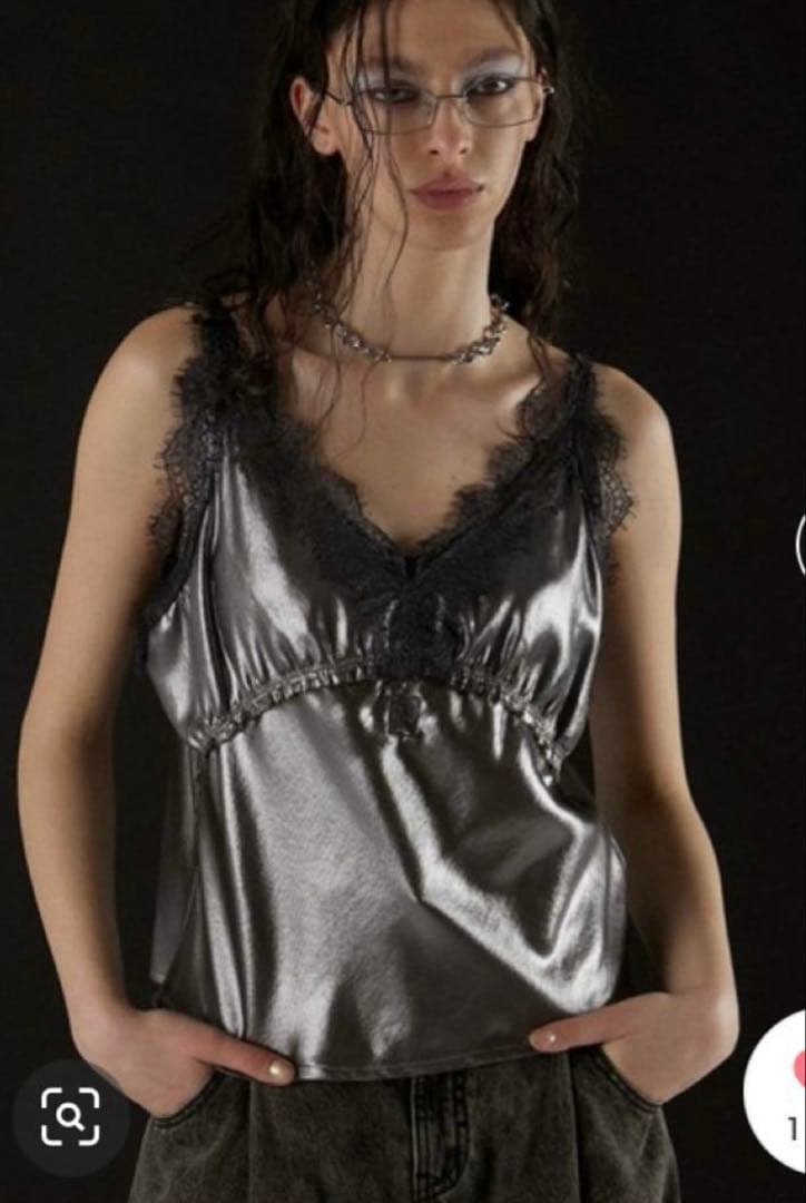 prank project メタリックレースキャミソール