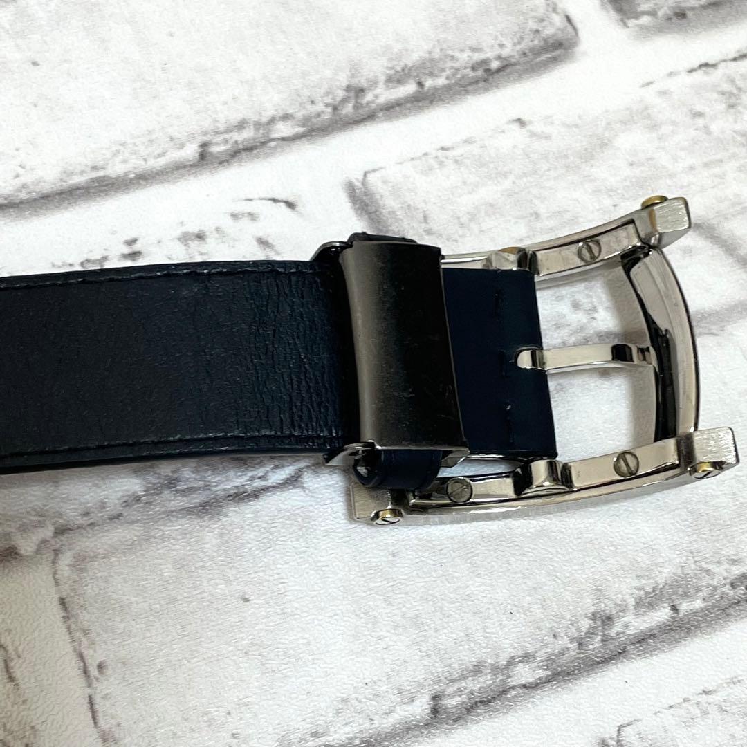 極美品✨ブルガリ　ベルト　アショーマ　シルバーバックル　メンズ　黒