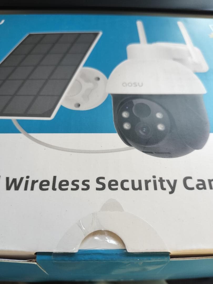 【新品未使用】【ソーラー給電式・完全無線】aosu 防犯カメラ 屋外 ソーラー