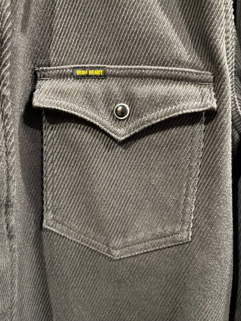 IRON HEART アイアンハート カルゼウエスタンシャツ サイズL グレー