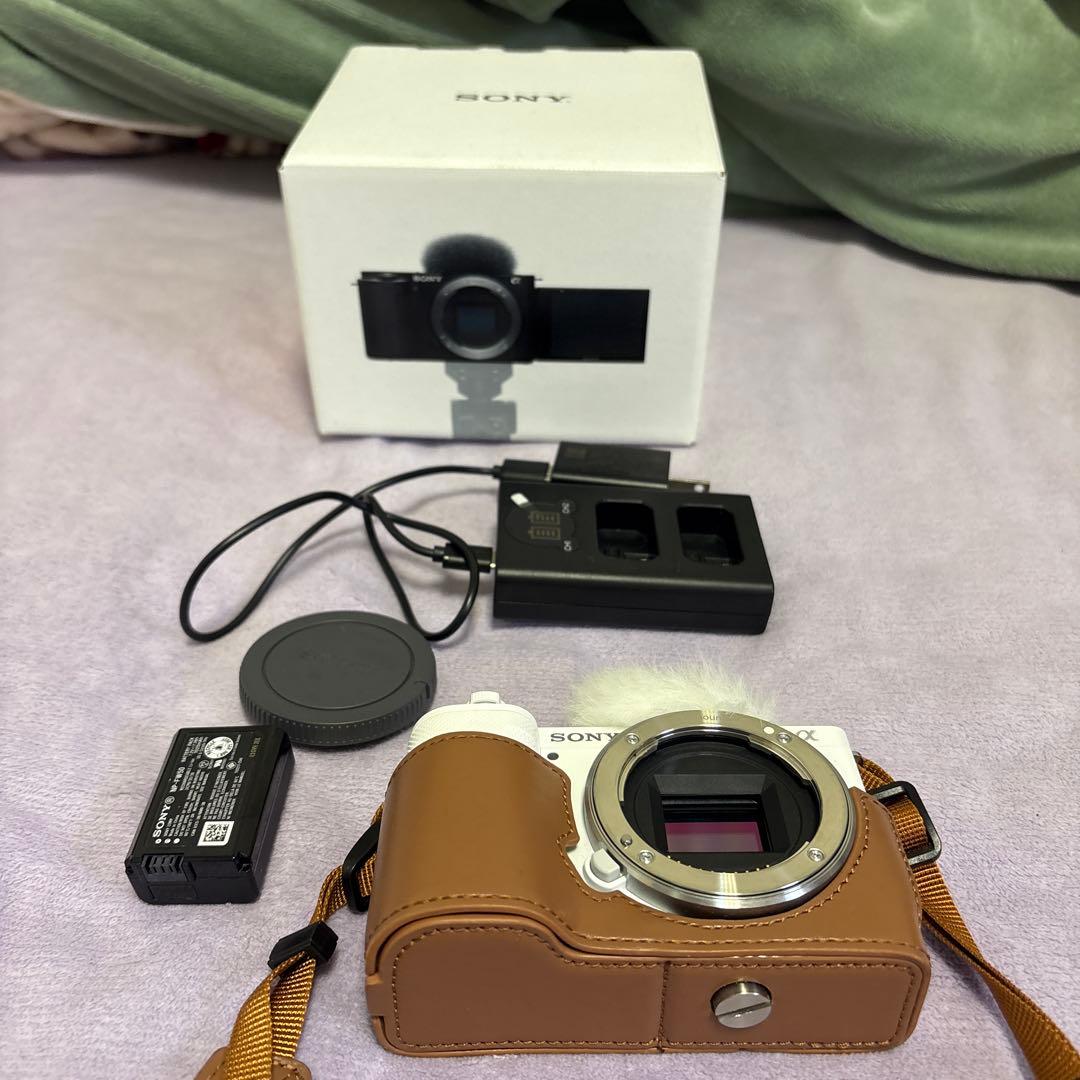 SONY zve10ホワイト レザーケース付き