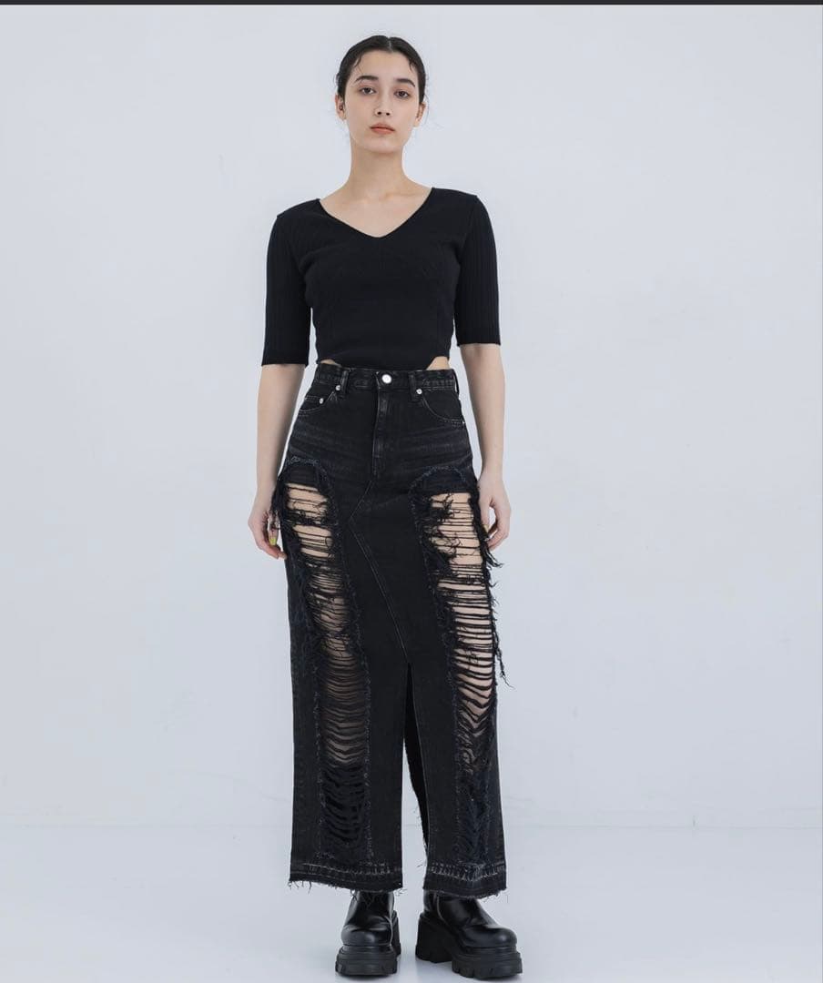 JOHN LAWRENCE SULLIVAN ダメージデニムスカート