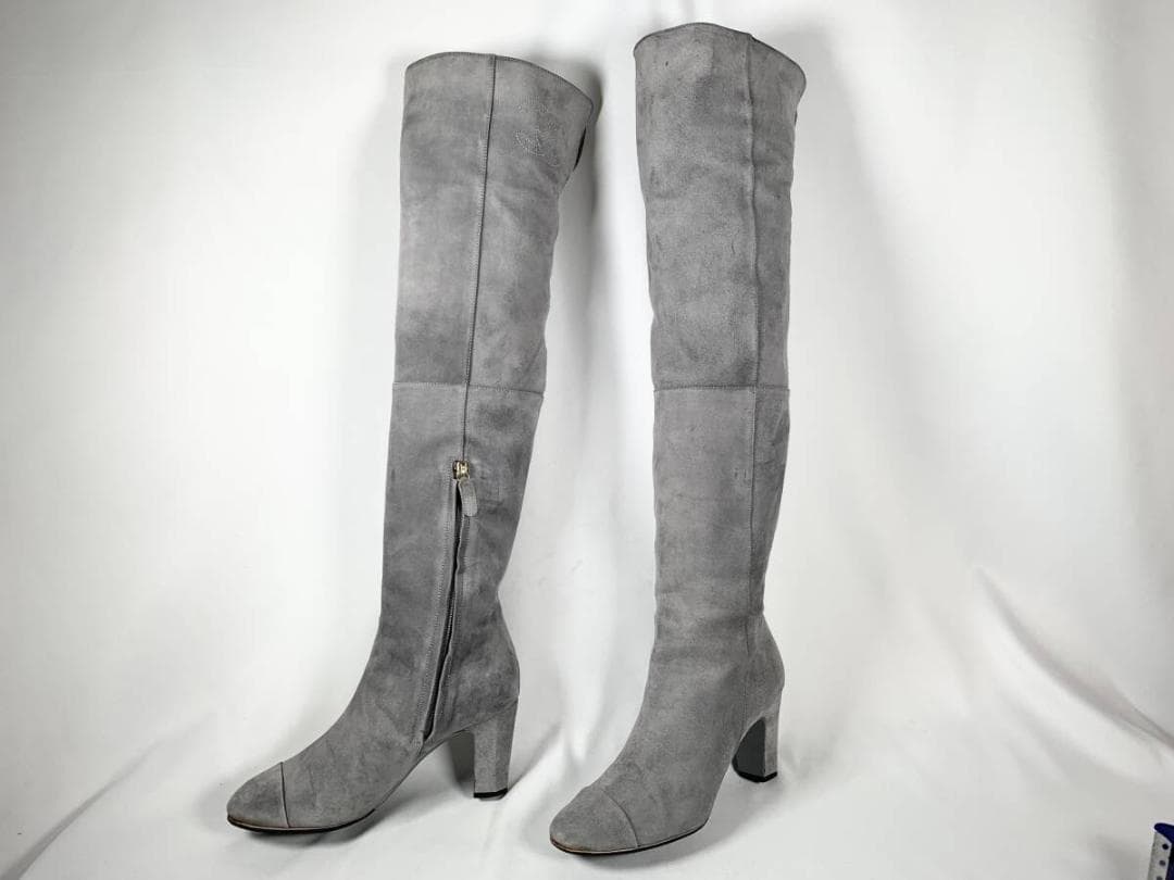 【正規品】極美品 シャネル CHANEL スエード ロング ニーハイブーツ 37