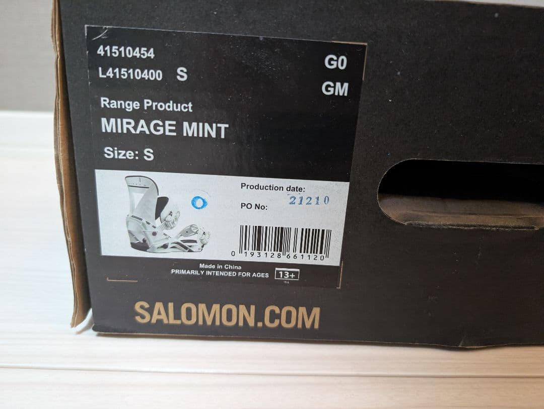 Salomon Mirage Mint ビンディング Sサイズ
