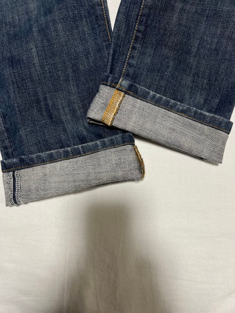 EVISU DONNA 27サイズ　白大黒　ビックカモメ　色落ち加工　ジッパー