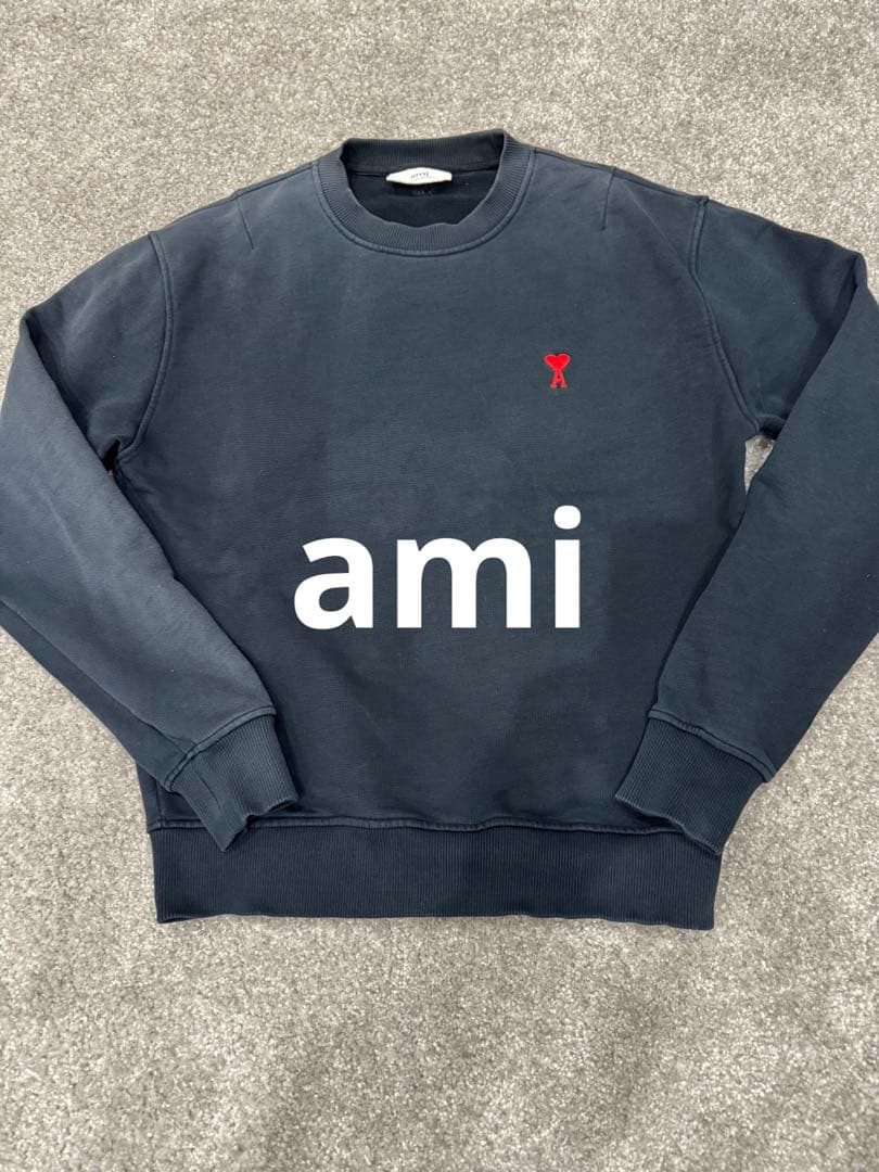 【美品】ami スウェットMサイズ ネイビー
