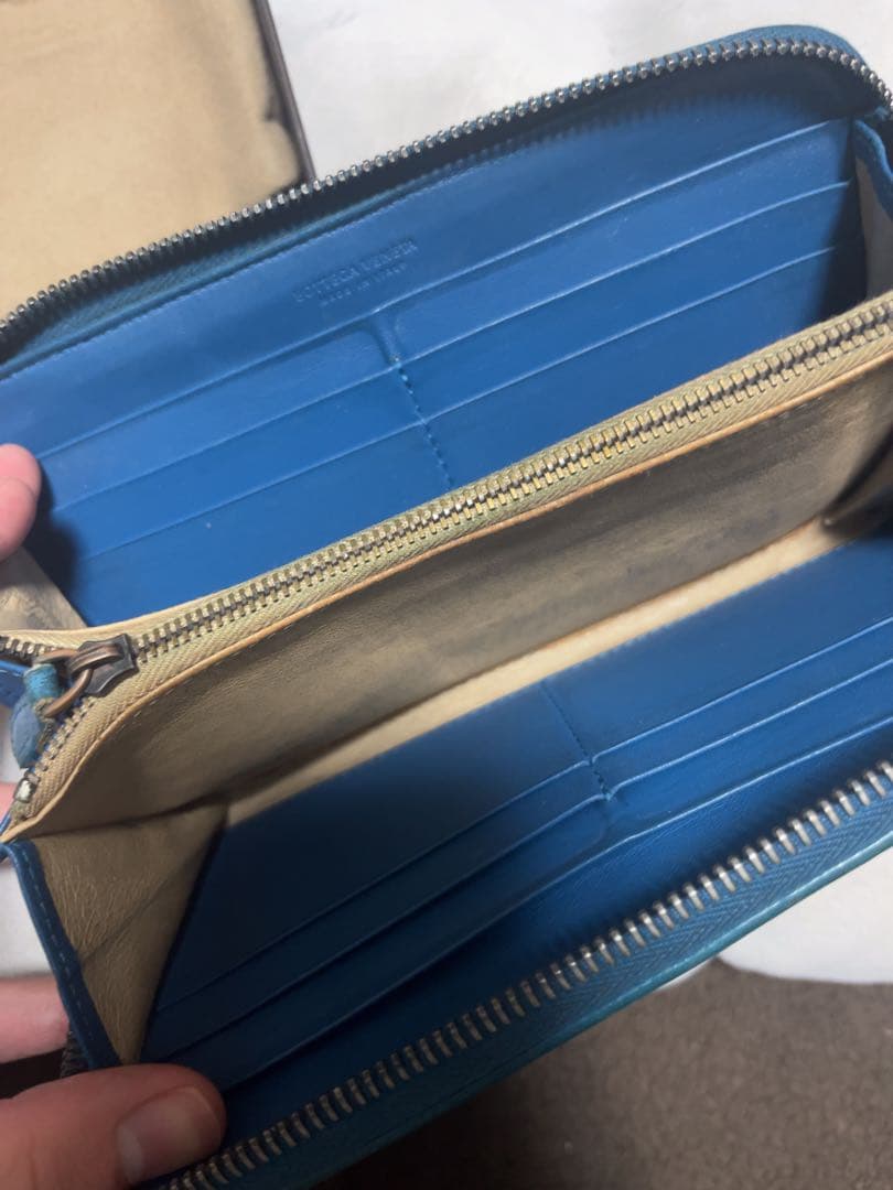 S*i様 Bottega Veneta 長財布 青緑 編み込みデザイン