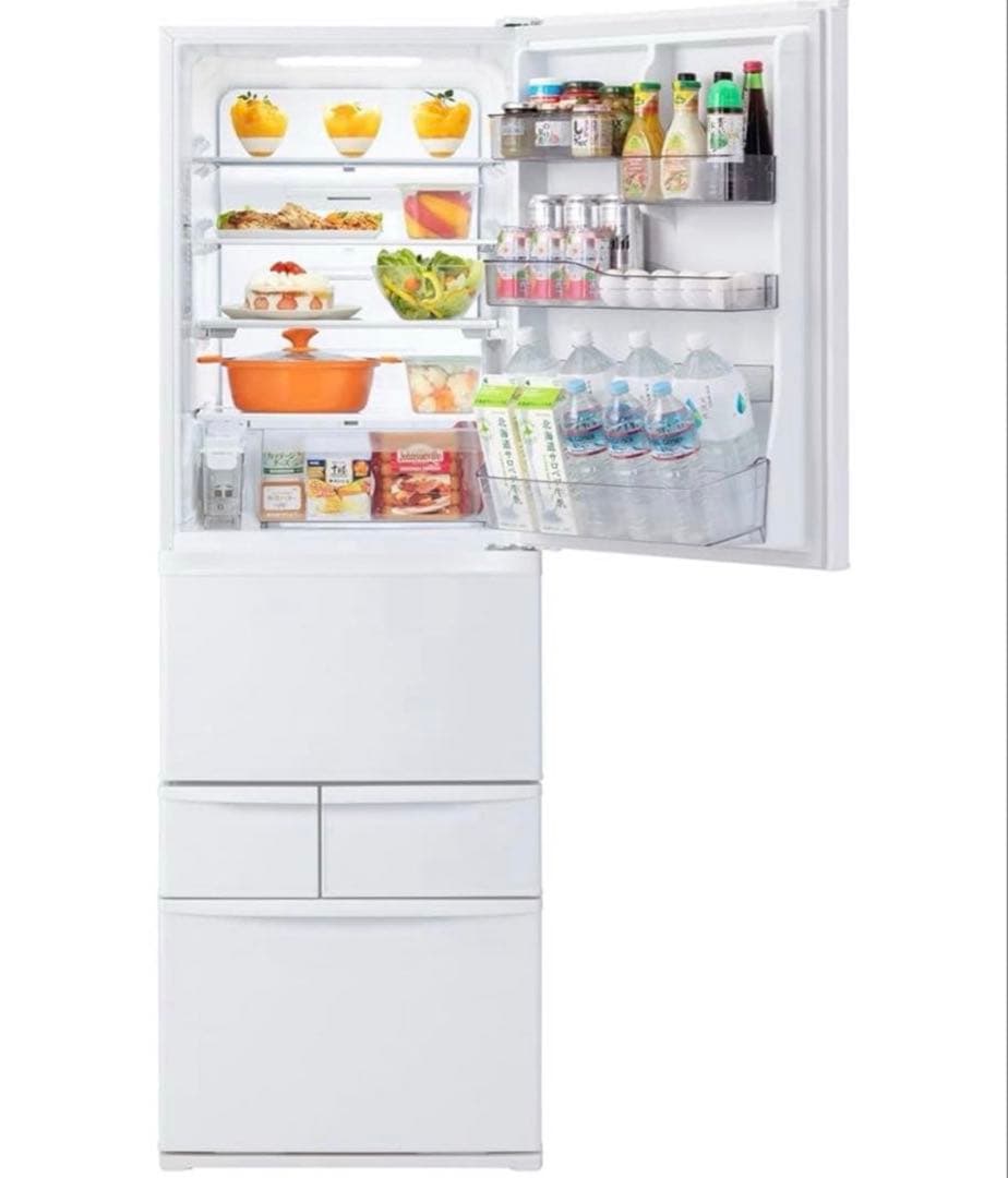 冷蔵庫 411L 東芝 GR-Y41GH(WU) ホワイトマット(右開き)