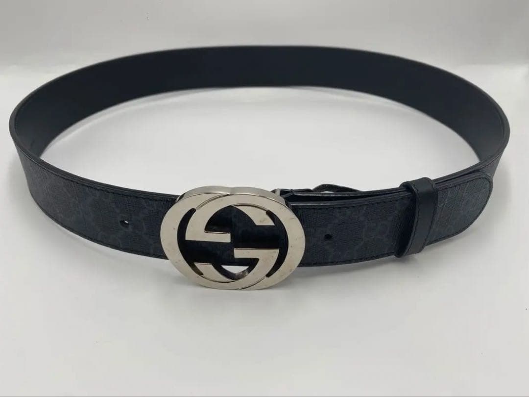 グッチ GUCCI GG スプリーム ベルト シルバー金具 メンズ KGDHX