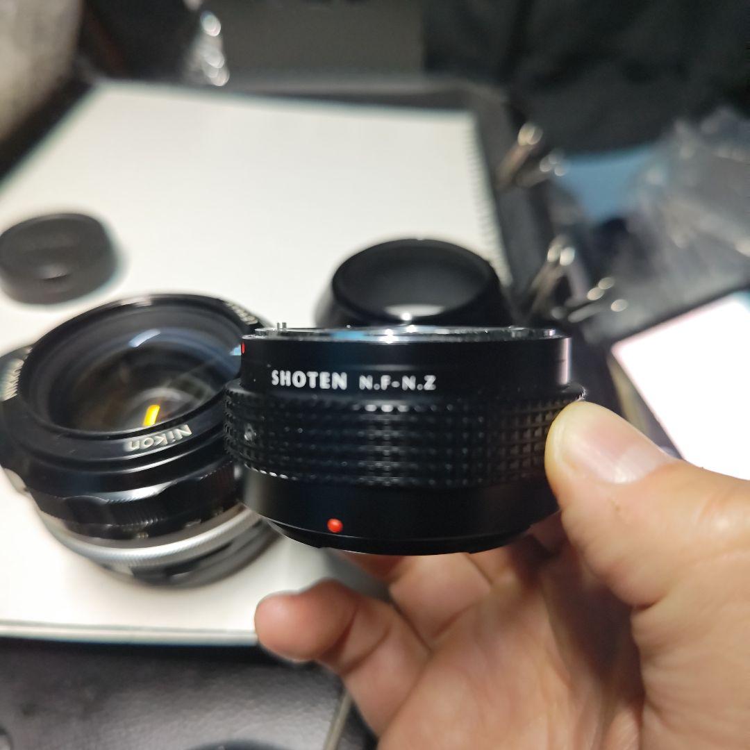 Nikkor-S auto 55mm f/1.2 +F→Zアダプター+フード