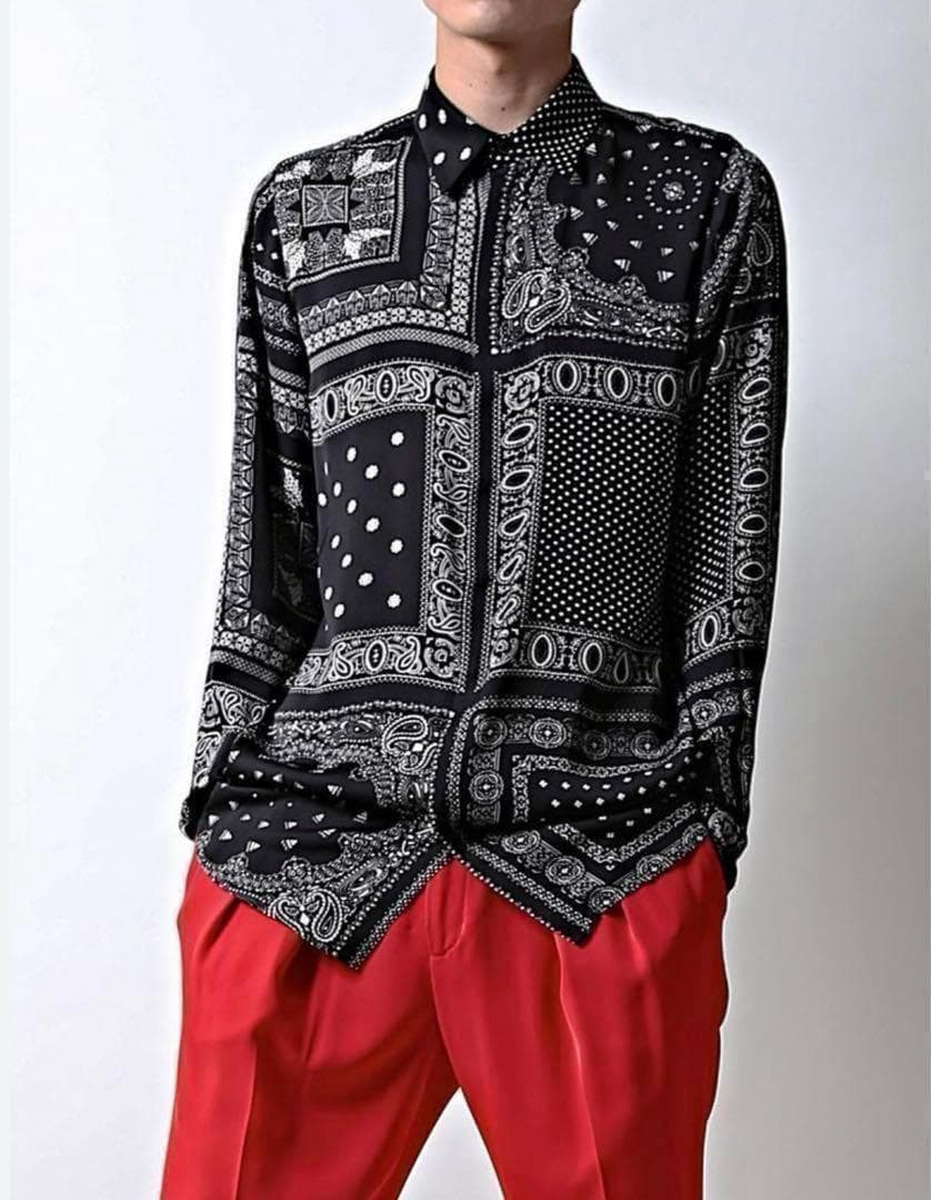 新品 GalaabenD 山下智久着用 デシンパッチワークバンダナプリントシャツ