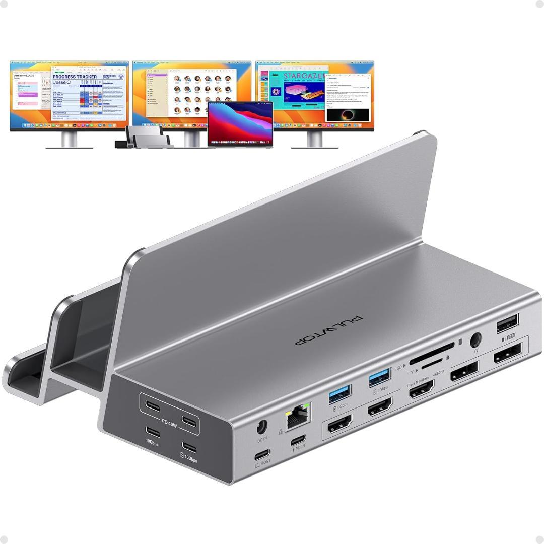 19-in-1 ドッキングステーション 3画面 4K MacBook