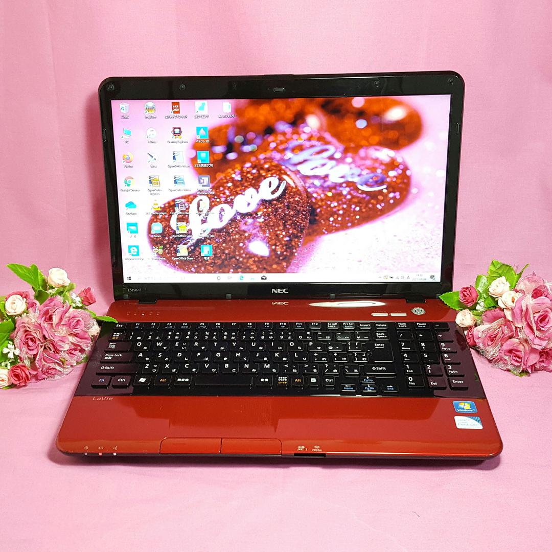 最新Win10❥レッド❥NEC❥LaVie❥大容量HDD❥HDMI❥テンキ❥