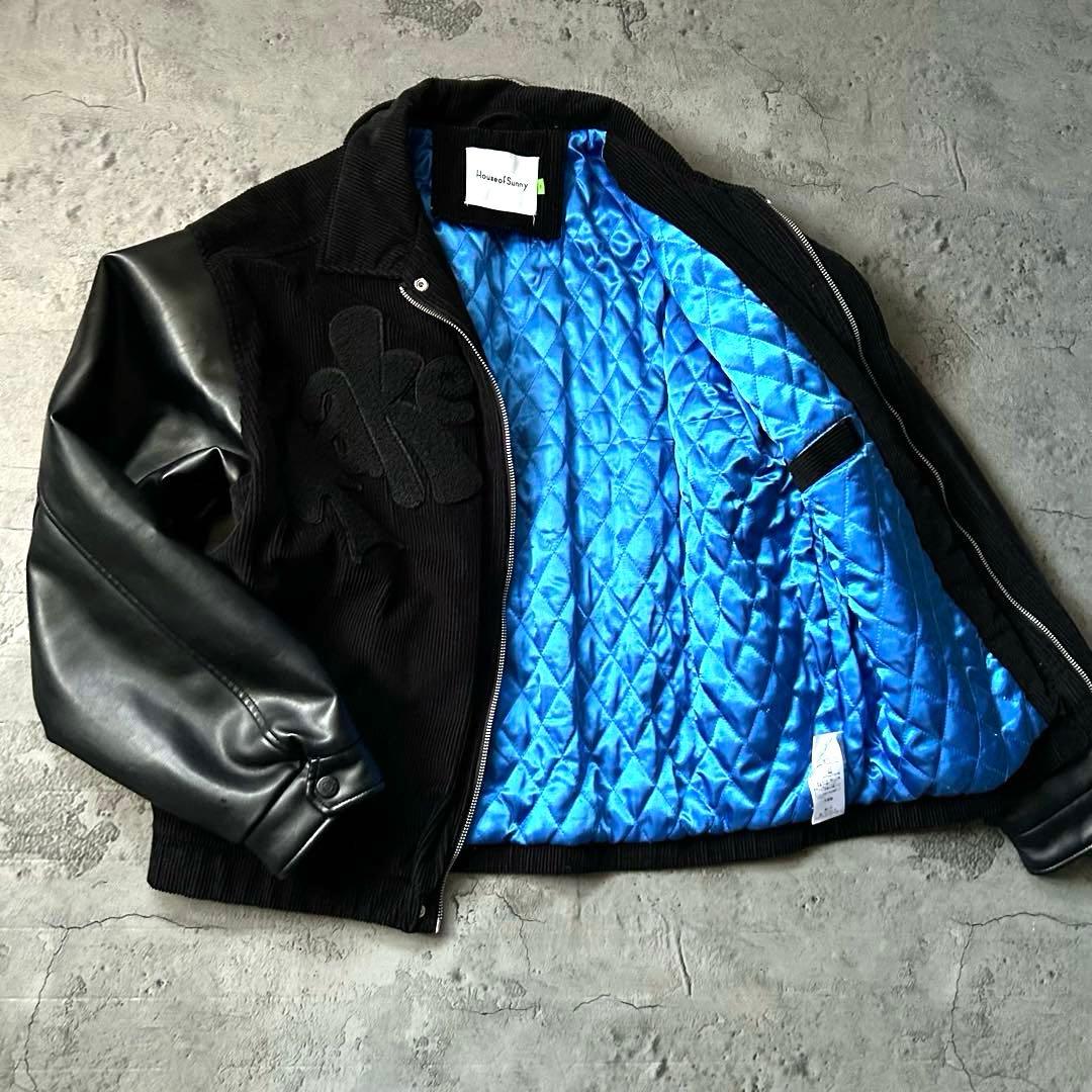 極美品 house of sunny 切り替え フェイクレザー スタジャン 黒