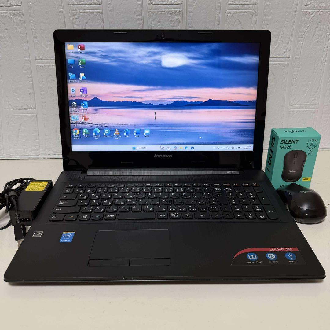 Windows11 オフィス付き　高速起動SSD Webカメラ　レノボノートPC