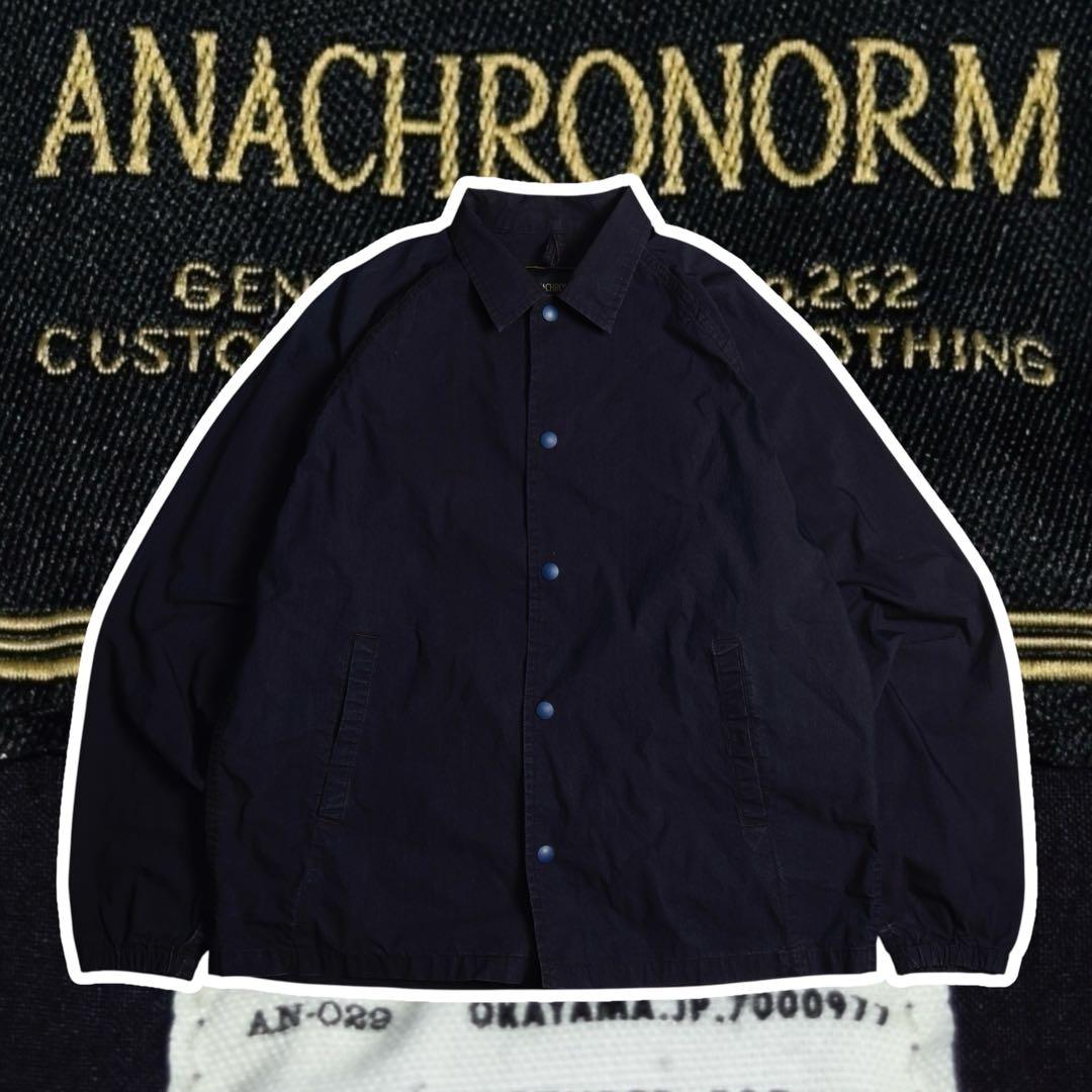 ANACHRONORM コーチジャケット スイングトップ ブルゾン ナス紺