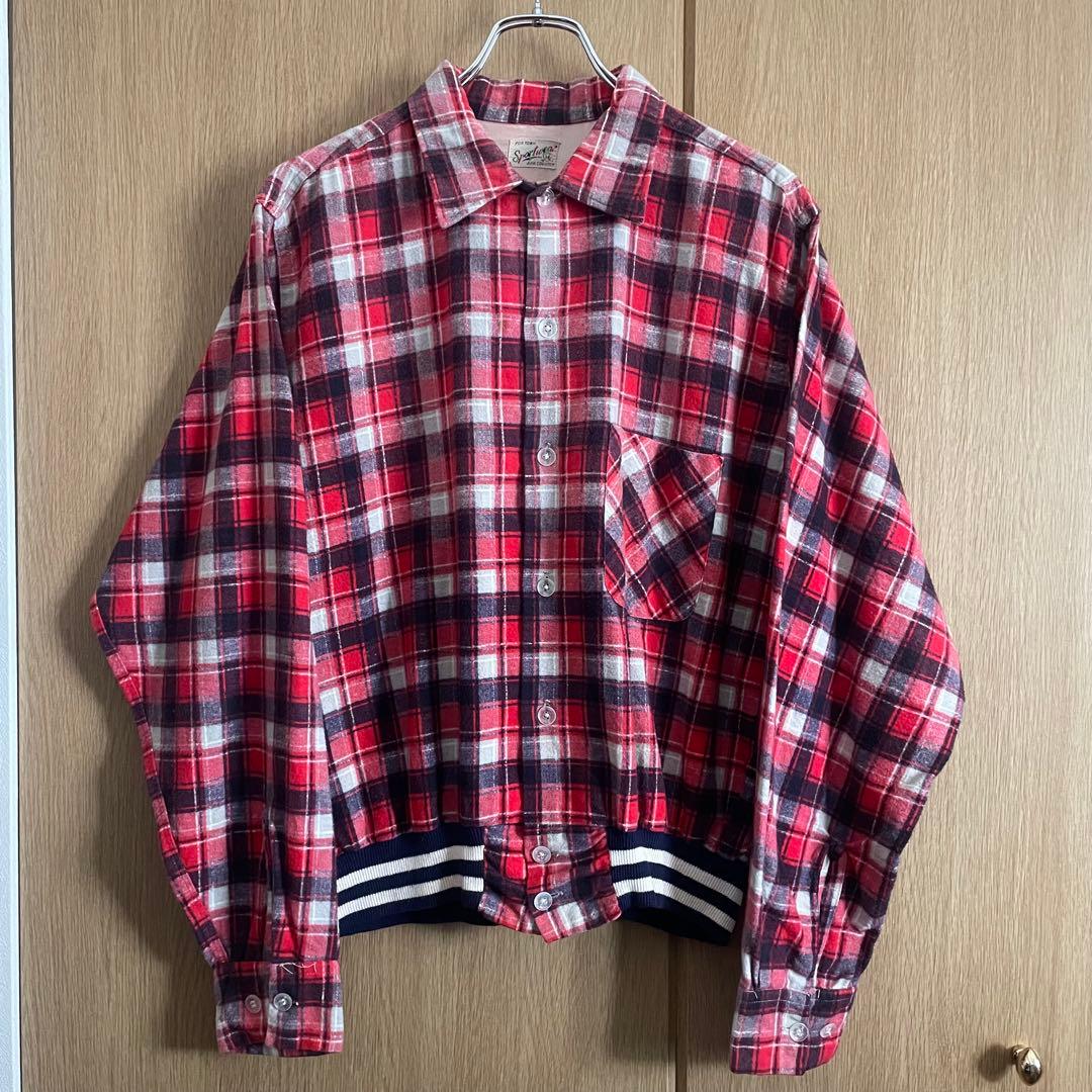 1950s プリントリブネルシャツ 希少