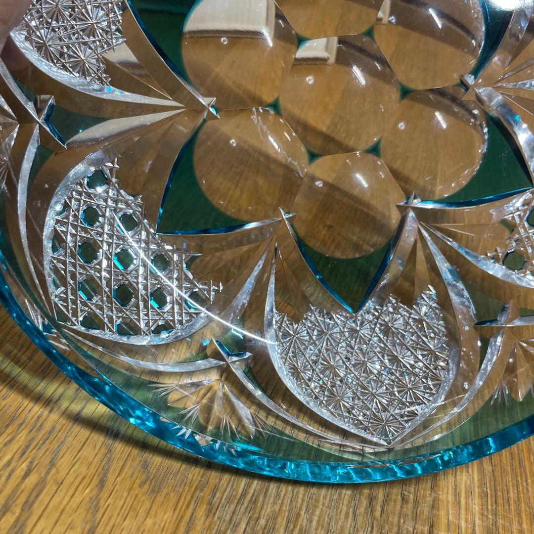 黒木国昭　綾切子　中皿　共箱