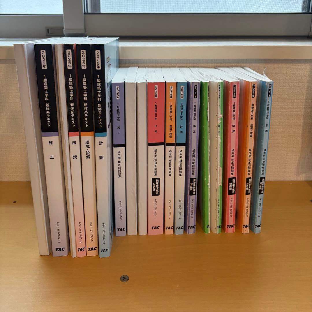 TAC 一級建築士 受験テキスト 問題集セット 2025年(令和7年)