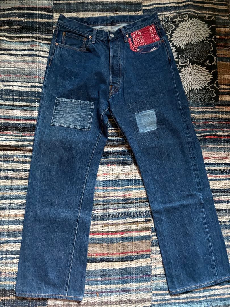 kapital キャピタル　初期　パッチワークデザイン ダークデニム　34インチ