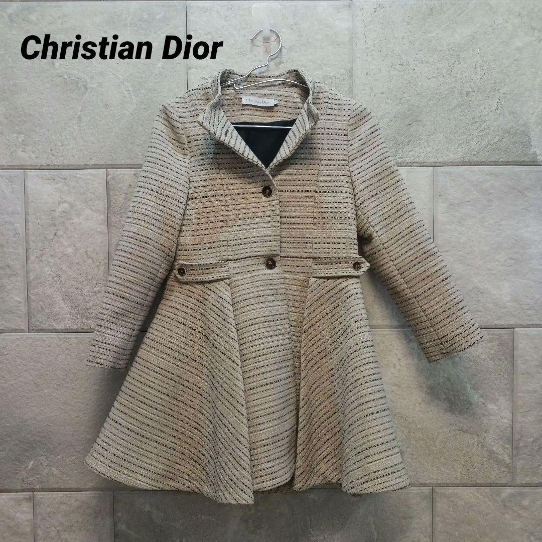 【未使用に近い】クリスチャンディオール ベージュペプラムコート 140