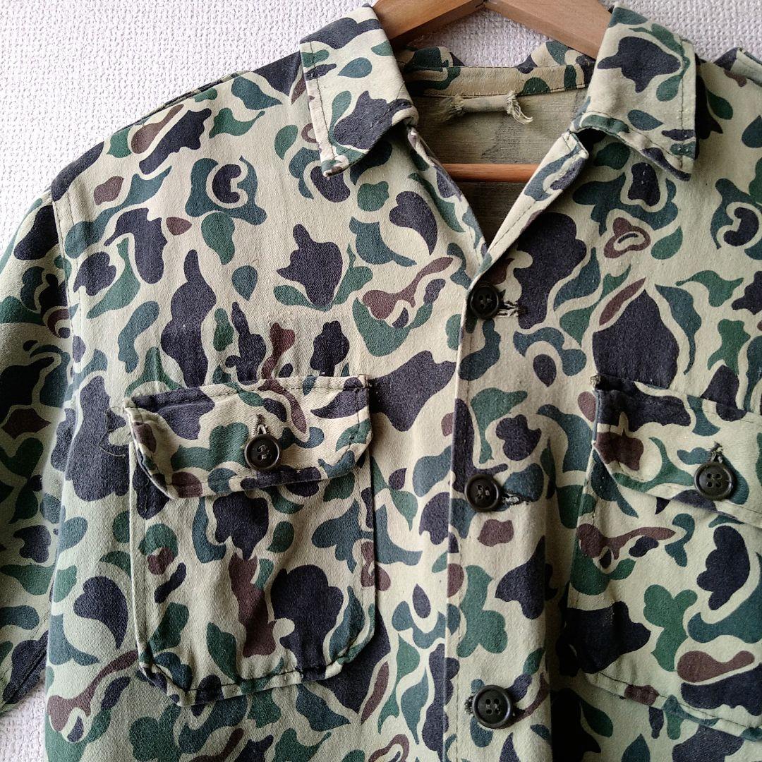 60s 70s ベオガムカモ ダックハンターカモ ミリタリー シャツ US36程