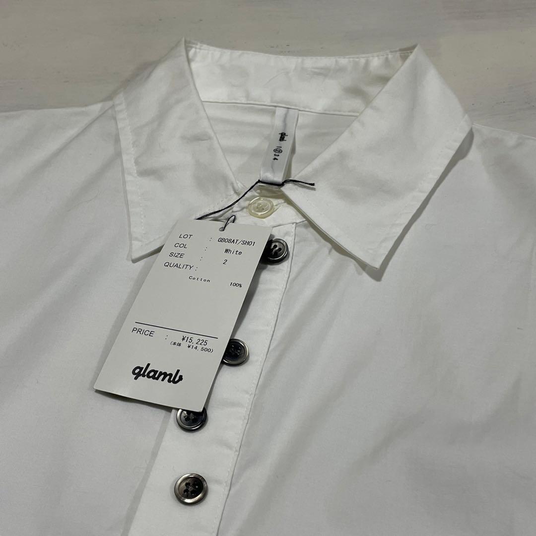 新品タグ付き　定価15252円　glamb ボタンデザイン　白シャツ