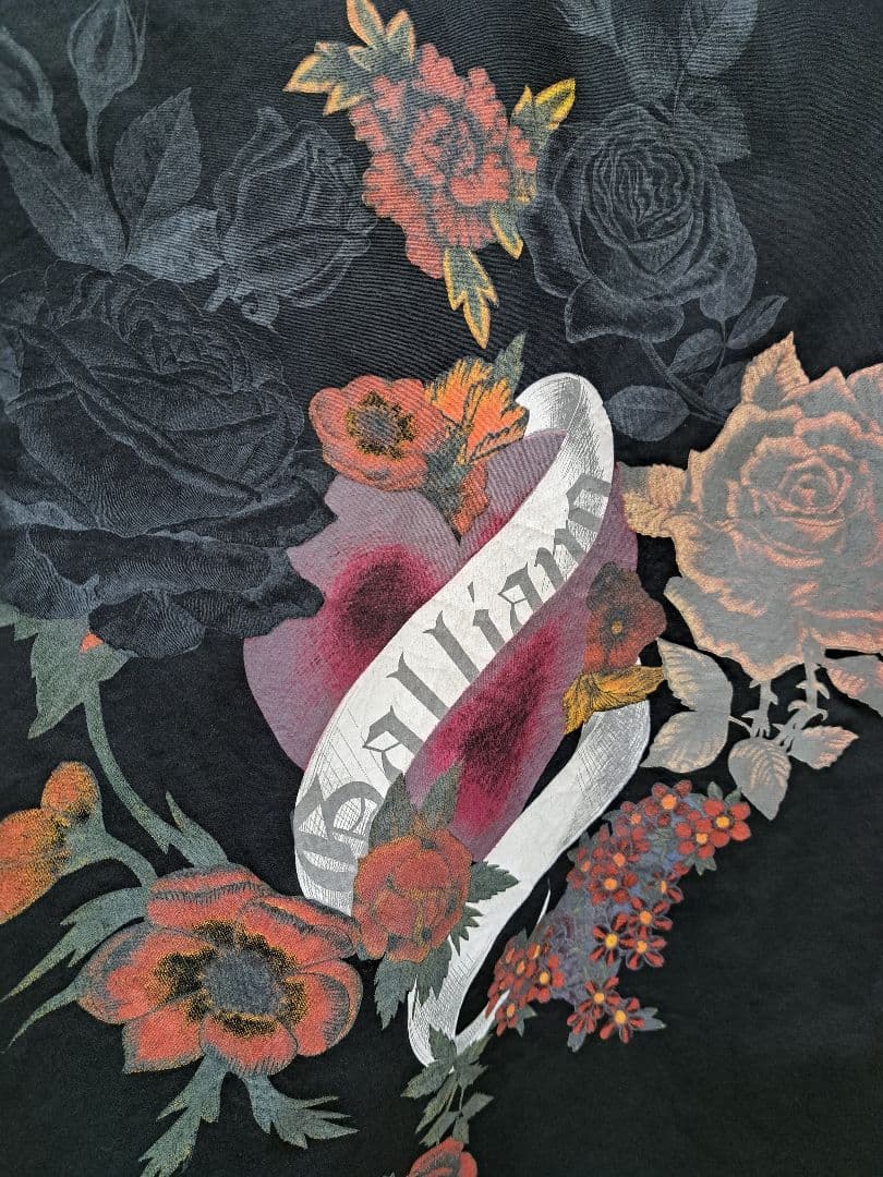 John Galliano ジョンガリアーノ 薔薇 ハート 長袖シャツ