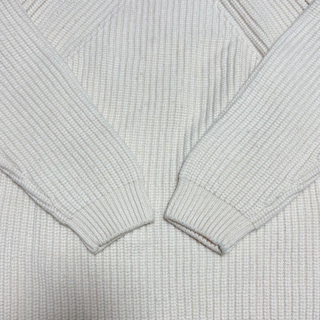 BATONER 5ゲージウール片畦クルーネックニット　Lサイズ