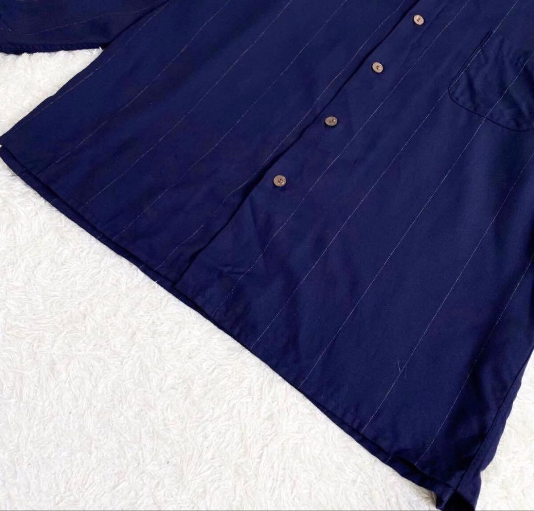 23 WACKO MARIA ワコマリア ハワイアンシャツ アロハシャツ 紺 L