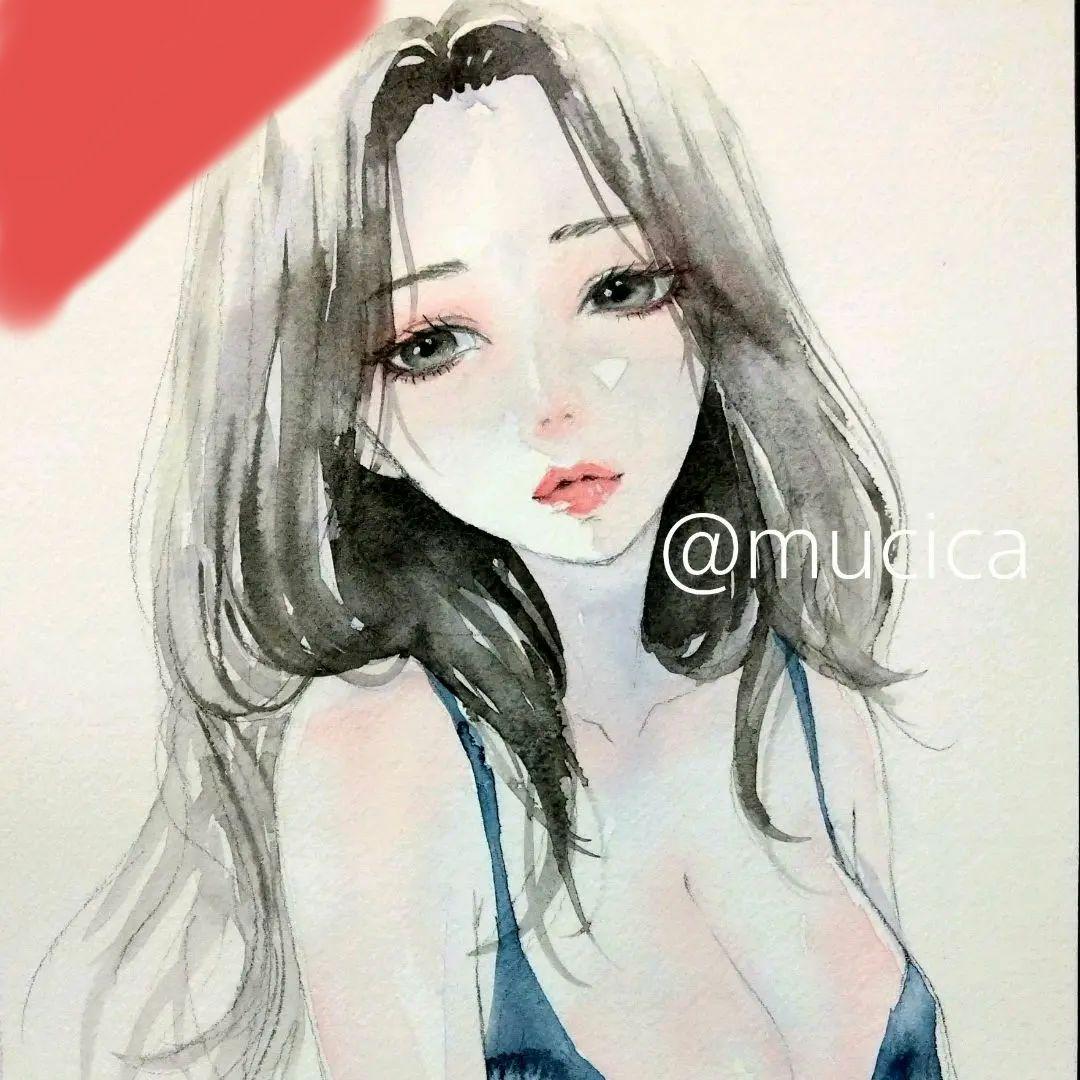 251030A　 肉筆原画　手描きイラスト　絵画　オリジナル　アナログ　水彩画