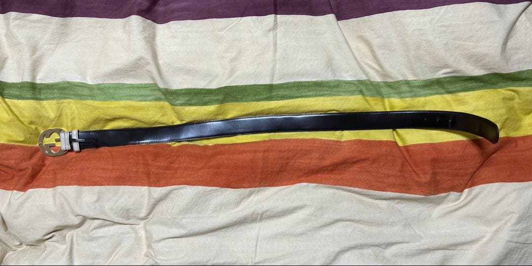 GUCCI 白色 レザー ベルト　34