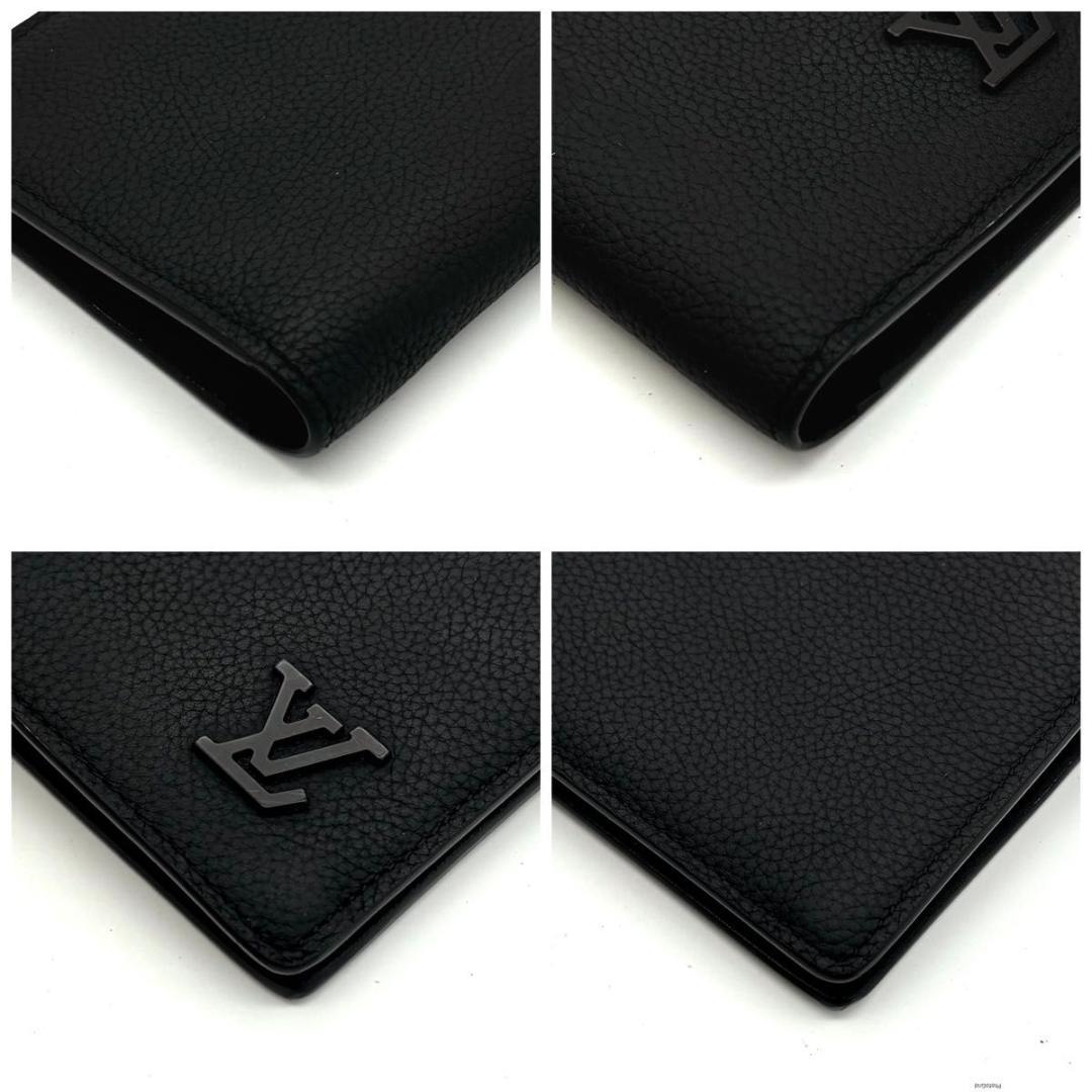 ♡三毛猫♡　ルイヴィトン アエログラム ポルトフォイユ ブラザ NM 黒