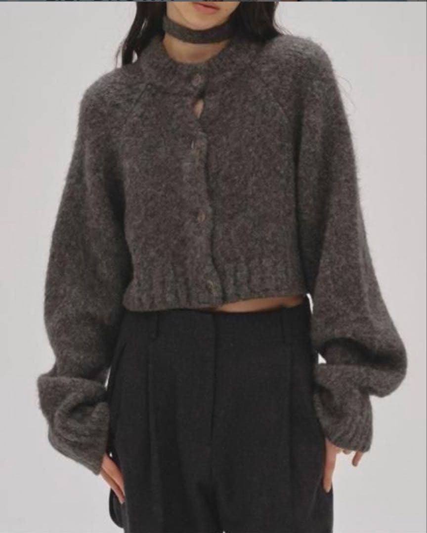 todayful Brashed ブラッシュドニットカーディガン C.GRY