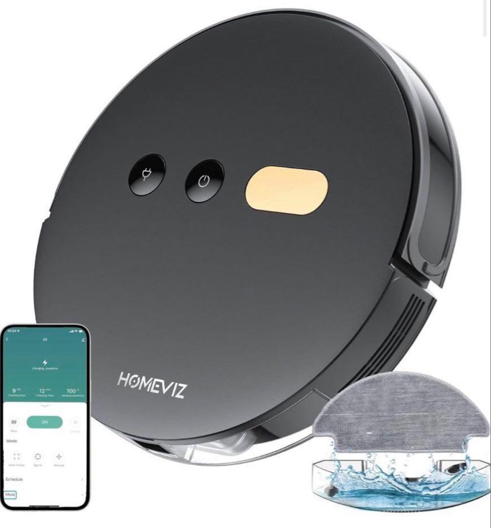 VIZ ロボット掃除機 本体　Faminode 水拭き両用　掃除機　黒